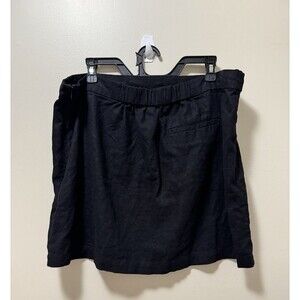 Old Navy Mini Shift Skirt Linen Blend Pull-On Elastic Waist Women Sz XL Black